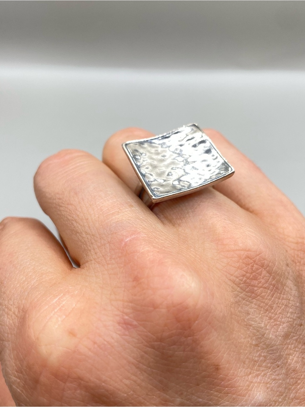 Silpada Hammered Silver Square Ring - Picture 9 of 9